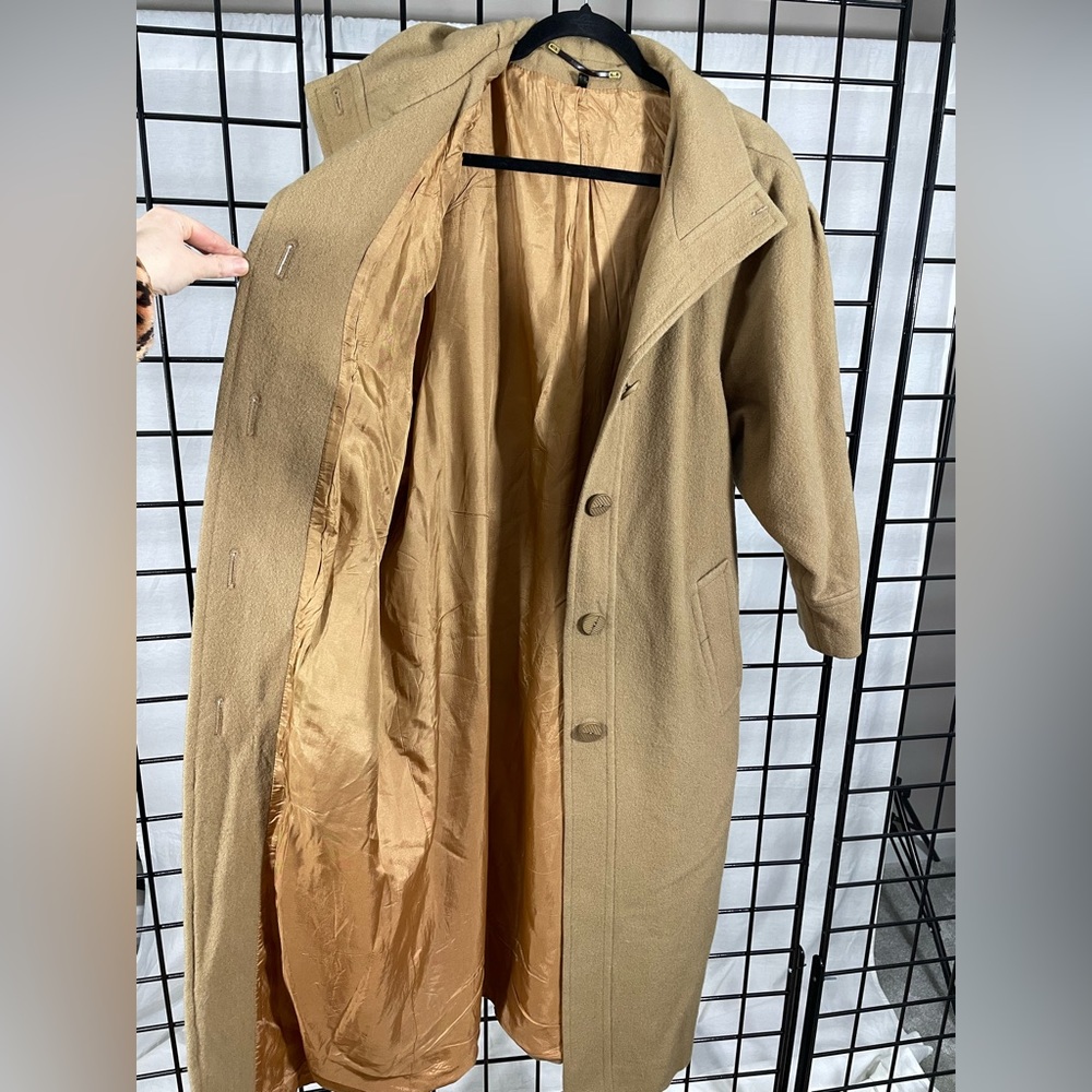 Vintage Berghaus custom made wool tan long coat - Picture 8 of 14